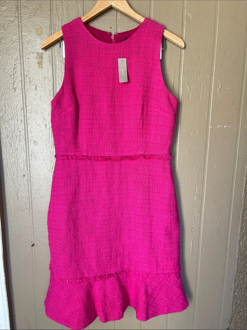 J.Crew Tweed Sheat Dress in Pink Size 6